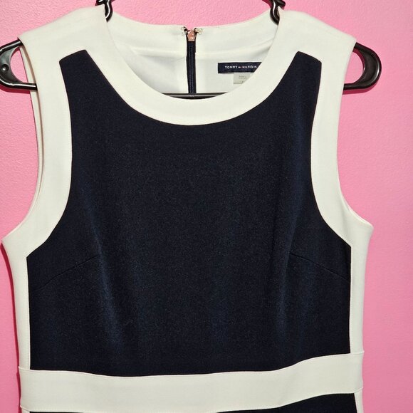 Tommy Hilfiger Sz 6 Sleeveless Pants Jumper Navy White Trim Classic Minimal - Picture 11 of 16